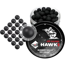호키 고무공 50 43 구경 재사용 가능 연습용 부드러운 페인트볼 총용 비살상용, .43, 검정 x 100