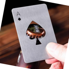 업소용병따개 포커카드 병따개 병뚜껑따개 휴대용오프너 와인오프너, 실버