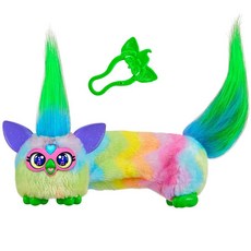 FURBY DJ Furblets Berry-Cup-Cake 미니 전자 플러시 장난감 재미있고 신축성 있는 음향 효과 및 음악 퍼비시 말하기 화이트 & 핑크103787, Can-dee-swirl