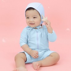 메르베 신생아 수영복 6개월 백일 돌 아기 수영복세트 모자포함 베이비 래쉬가드 유아 스윔웨어