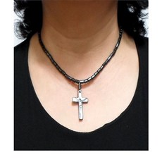 건강 자석팔찌 목걸이 게르마늄 팔찌 줄, 자석목걸이 (H형), 1개