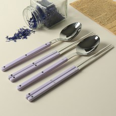 [파격사은품] 모니카 수저 2인세트, 2세트, 숟가락+젓가락, 퍼플