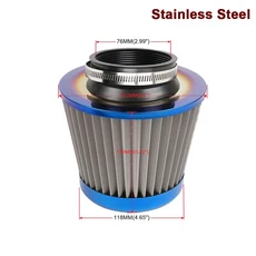에어 인테이크 필터 3인치 버닝 76mm 블루 스테인리스 인덕션 키트, 상세설명참조, Stainless Burnt Blue
