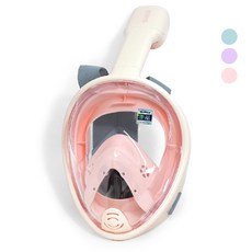 SUB22 아동용 어린이 스노클링 풀페이스 물놀이 마스크, 핑크