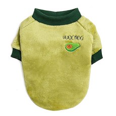 강아지 스웨터 옷 플리스 모직 겨울 따뜻한 코트 과일 파자마 소형견 중형견 고양이 그린 XL, 초록색