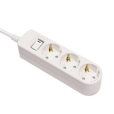 써보니 접지 스위치 부착 3구 2M 멀티탭 M-1232, 3구 화이트, 1개