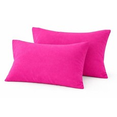 COTTON STICH 유아용 베개 커버 2개 세트 미니 베개 커버 600수 면 아동용 부드럽고 가벼운 베개 커버 (와인 유아 30.5 x 40.6cm(12 x 16인치, Toddler 12X16 Zipper, 핫 핑크
