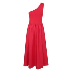 트윈셋 원숄더 미디 드레스