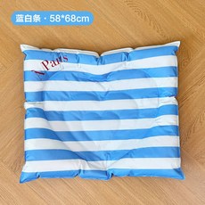 TOOCAT PET 寵物愛心造型涼感床墊, 1個, 藍白條, 藍白條