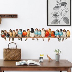 엠레이스리빙 인테리어 접착형 벽 스티커 시트지 방수 데코, 새들의 노래