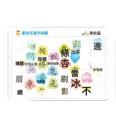 DFMEI 寶寶認字拼圖板兒童3-4到6歲漢字識字卡片小孩幼兒園進階益智玩具, 1個, 隨機一張【32字不重複】:如圖, 1片