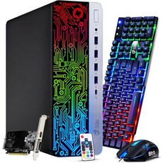 게이밍 그래픽카드 비디오 게임용 PC HP RGB 데스크탑 - 인텔 코어 i5-6세대 | 16GB DDR4 램 512GB SSD 라데온 RX-550 4GB DDR5 그래픽 카드, 1개