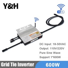 Y H 그리드 타이 인버터 WiFi MPPT 마이크로 태양광 자동 DC30-60V 입력 순수 쌓을 있는 AC110V 600W, 01 90-250 V, 01 CHINA, 01 SG-600W-WIFI-MS, 1개