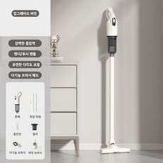 Yunivo 무선 청소기 12000Pa 초강력 흡입력 3중 잠금 먼지 방지 USB 충전 길이 조절 가능 집안 구석구석 완벽 청소 차량 청소까지 해결, AA201, 흰색