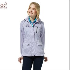 DEODAR 台灣製造 防潑水 防風 女款 機能外套 帽子可拆卸 附收納袋 鬱金香紫 M/L