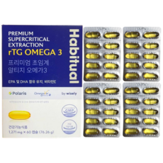 와이즐리 80% 순도 프리미엄 초임계 알티지 오메가3 1000mg, 1개, 60정