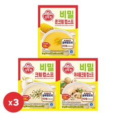 오뚜기 비밀 컵스프(22gx3) 3종 3개씩(크림+콘크림+머쉬룸크림), 27개, 22g