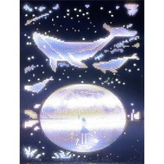 치프몰 캔버스형 LED 보석십자수 30 * 40, 11. 고래의 꿈, 1개