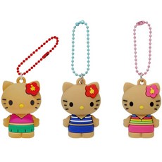 산리오 헬로키티 입체 마스코트 키홀더(키링)_태닝, 핑크(606442)
