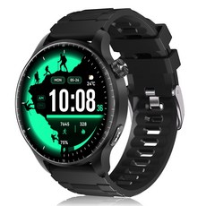 WAPIK AI운동인식 1.52인치 AMOLED 대화면 블루투스 스마트워치 ST50 통화가능 한글판, GPS + 블루투스, 3.8cm, 블랙