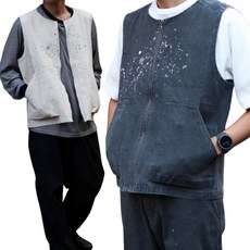 스노우피크 설퍼 다이드 페이드 페인티드 워크 베스트 남녀공용 캠핑 조끼 VT 26SU004