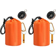 캠핑 침낭 커버 2팩 비상 생존 장비 휴대용 방수 보온 가방 비비비백 96"x60" 마일라 궁극의 담요 하이킹 시 사용할 수 있는 쉼터