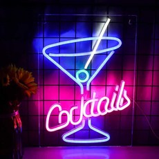 술집네온사인 맥주 바 술집 LED 네온사인 조명 호프집 cheers 가로33 높이13cm, Cocktail 칵테일 가로40 높이32cm