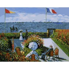 모모픽스페인팅 DIY명화그리기 60x75cm, WP16 모네 생트아드레스정원