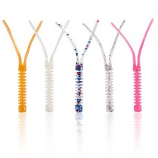 에이린 꼬리웜 2.2인치 5컬러 60개 1세트 볼락웜 전갱이웜 아징웜 풀치웜 라이트 게임 스틱웜, 0.3g, 5색