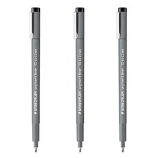 스테들러 피그먼트 라이너 308 잉크펜/드로잉, 0.3~2.0-검정, 3개입