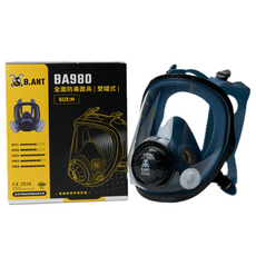 黑蟻工業 BANT BA980防毒面具 全面防毒面具 雙罐式設計 舒適透氣, 980噴漆套組, 1個