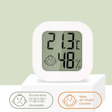 1/2/3Pcs 디지털 온도계 실내 LCD 전자 측정기 센서 게이지 기상 관측소, 02 white