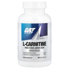 GAT L-카르니틴 60 식물성 캡슐 캡슐당 500mg 카르니틴 보충제, 1