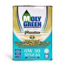 MOLY GREEN Premium SP/GF-6A 全合成引擎機油 適用於節能車與油電車, 0w30, 1個, 4L