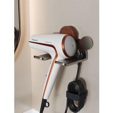 무타공 벽걸이 원목 드라이기 거치대 욕실 수납 선반, 3. 건 그레이 식