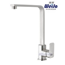 瑋澤 Weila 無鉛 304不鏽鋼 方型廚房龍頭 360度旋轉 冷熱混合立式水龍頭 35-WA3801, 1個, 主體附軟管2尺