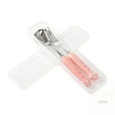 웬카 유아식기세트 휴대용 숟가락 포크 세트A 핑크