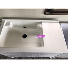 愛琴海廚房 台灣製 公司貨 100CM 平台 立柱/鋁腳 人造石洗衣台 陽洗台U-5100防水PVC 活動洗衣板, 1個, 雙門 立柱櫃(有背板),右平台