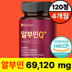 바이오리즘 고함량 알부민 플러스 haccp 식약청 인증 100%, 1개, 120정
