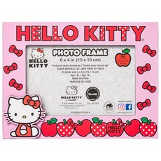 Silver Buffalo Sanrio 헬로 키티 사과와 활 사진 액자 핑크 10.2 x 15.2cm(4