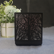 樹木造型加濕器 柔和夜燈 靜音加濕 居家裝飾 迷你加濕器, 黑色, D006