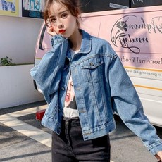 눈길을 끄는 데님점퍼 여성 봄가을 계절 와이드 루즈핏 스윗 빈티지자켓, 블루 판촉 판
