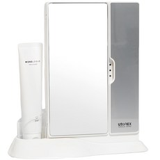 utoREX 鏡面盥洗收納牙刷風乾架 長款, 白色的, UTC-82UVW