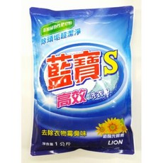 藍寶 無磷 洗衣粉 添加植物性肥皂粉, 1個, 藍寶（一公斤）粉超取限4包