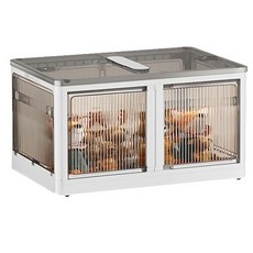 5도어 오픈형 접이식 대용량 수납박스 옷정리 장난감 리빙박스 -SILVATREE, 화이트, 1개