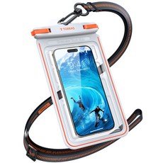 토라스 IPX8 빅사이즈 워터파크 여행용 터치 잘되는 고투명 핸드폰 방수 케이스 전기종 에어백 휴대폰 방수팩, 1개, 화이트