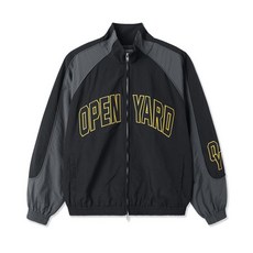 오와이 EMBROIDERED LOGO NYLON TRACK TOP - BLACK