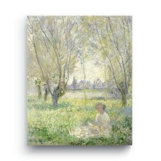엘티에프티 캔버스 명화 그림액자 - 클로드 모네 - 버드나무 아래 앉아있는 여인 (Woman Seated under the Willows), 1. F_캔버스 3호(27cm x 22cm)