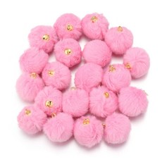 20 가방 다채로운 DIY 쥬얼리 체인 POM 모조 펜던트 매력 의류 가방 토끼 액세서리 귀걸이 모피, pink