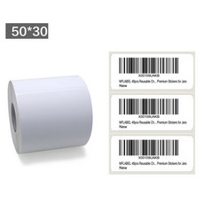 용 제품 라벨 직접 열 제거 가능 블랭크 직사각형 자기 접착 쓰기 바코드 슈퍼마켓 30x50mm